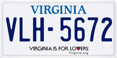 VA license plate VLH5672
