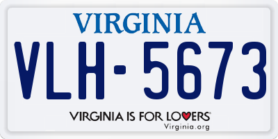 VA license plate VLH5673