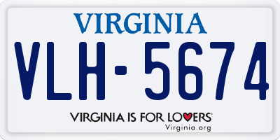VA license plate VLH5674