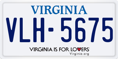 VA license plate VLH5675