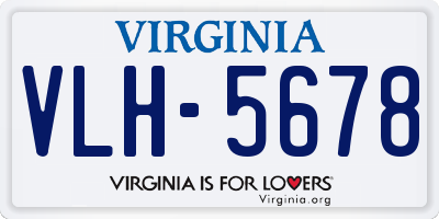 VA license plate VLH5678