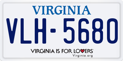 VA license plate VLH5680