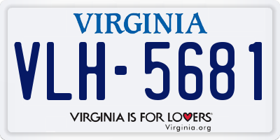 VA license plate VLH5681