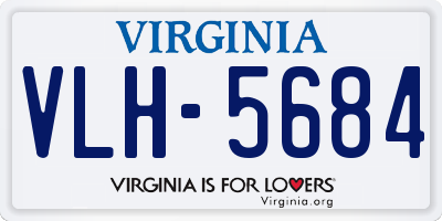 VA license plate VLH5684