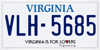 VA license plate VLH5685