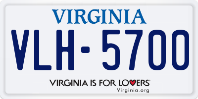 VA license plate VLH5700