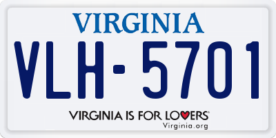 VA license plate VLH5701
