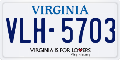 VA license plate VLH5703