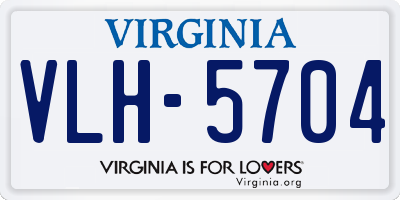 VA license plate VLH5704