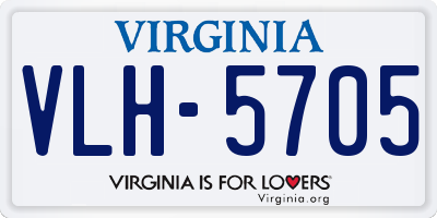 VA license plate VLH5705