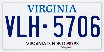 VA license plate VLH5706