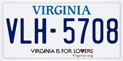 VA license plate VLH5708