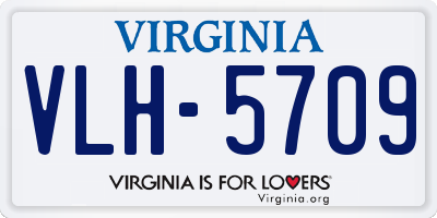 VA license plate VLH5709