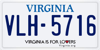 VA license plate VLH5716
