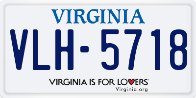 VA license plate VLH5718