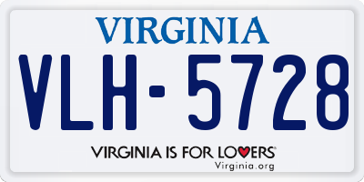 VA license plate VLH5728