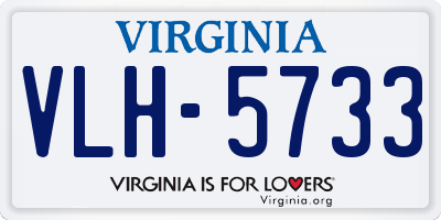 VA license plate VLH5733