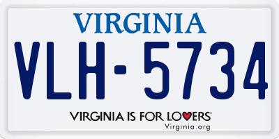 VA license plate VLH5734