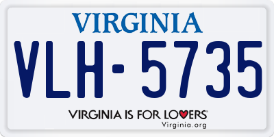 VA license plate VLH5735