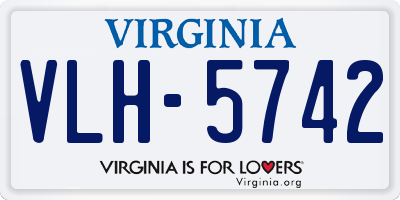 VA license plate VLH5742