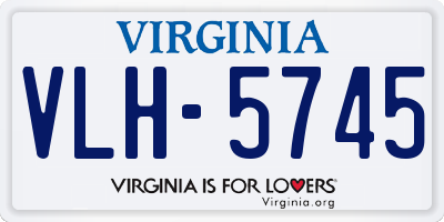 VA license plate VLH5745