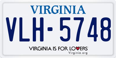 VA license plate VLH5748