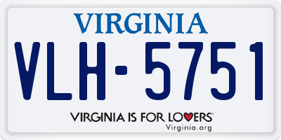 VA license plate VLH5751