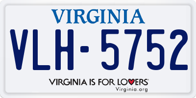 VA license plate VLH5752