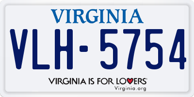 VA license plate VLH5754