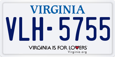 VA license plate VLH5755
