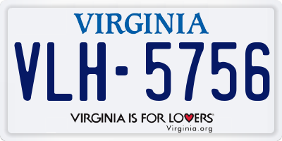 VA license plate VLH5756