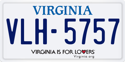 VA license plate VLH5757