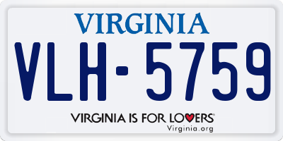 VA license plate VLH5759