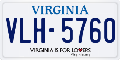 VA license plate VLH5760