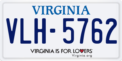 VA license plate VLH5762
