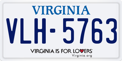 VA license plate VLH5763