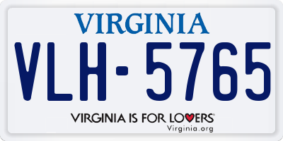 VA license plate VLH5765