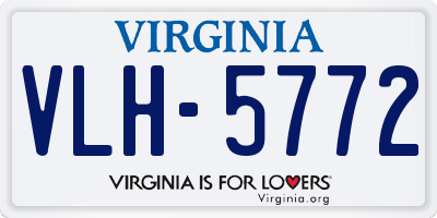 VA license plate VLH5772