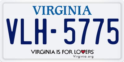 VA license plate VLH5775
