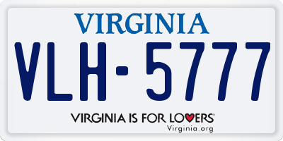 VA license plate VLH5777