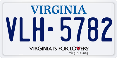 VA license plate VLH5782