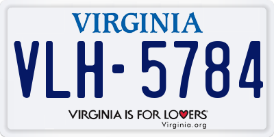 VA license plate VLH5784