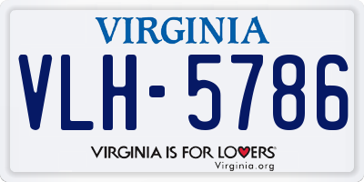 VA license plate VLH5786
