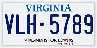 VA license plate VLH5789