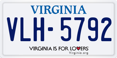 VA license plate VLH5792