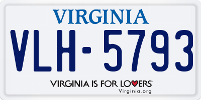VA license plate VLH5793