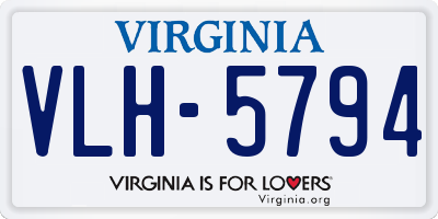 VA license plate VLH5794