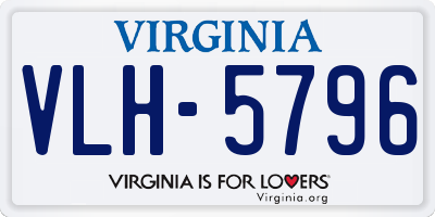 VA license plate VLH5796