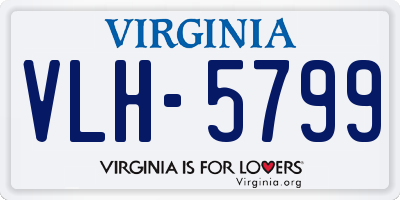 VA license plate VLH5799
