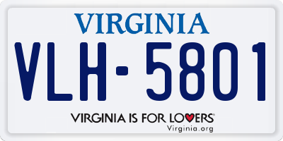 VA license plate VLH5801